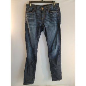Banana Republic Women's Dark Wash Skinny Denim Blue Jeans Size 29 Distressed